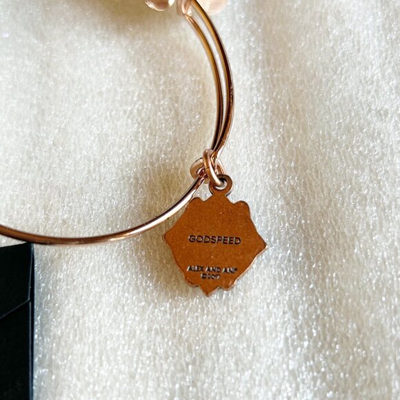 Alex And Ani Godspeed Charm Bracelet Rose Gold Tone w Swarovski Crystal NWT - Picture 4 of 9